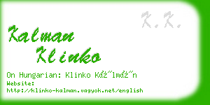 kalman klinko business card